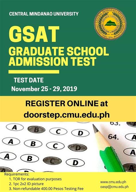GRADUATE SCHOOL ADMISSION TEST (GSAT) – Central .